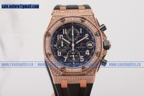 Audemars Piguet Royal Oak Offshore Chrono Watch Rose Gold/Diamonds Perfect Replica 26170st.oo.d101cr.16BL